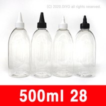 +500ml 뾰족캡용기 10개(28BPTT)/샴푸용기/린스용기/섬유탈취제용기/약품용기/탈취제용기/섬유유연제용기, 검정뚜껑타입뾰족캡