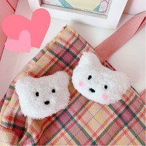 귀여운 가방 의류 하얀곰돌이 인형 브로치