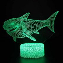해파리 상어 물고기 3d LED 야간 조명 아기 수면 테이블 램프 7 가지 색상 변경 홈 침실 장식 무드 램프 어린이 선물, F+Remote and touch