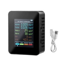 실내 이산화탄소 모니터 NDIR 센서 CO2 감지기 USB 충전기 6 In 1 검출기 TVOC Detector For Car, 한개옵션1