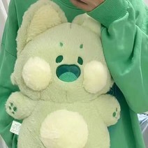 피규어 뽀글이 인형 빅 쿠션 큐티, 녹색, 50CM
