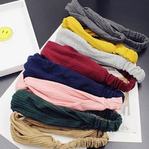 PKFARM 2EA 신축성 좋은 골지소재 꼬임 헤어밴드 헤어터번 밴딩머리띠