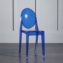 북유럽 투명 의자 레스토랑 카페 편집샵 아크릴 크리스탈 벤치 가정용 화장 의자, 투명 블루 손잡이