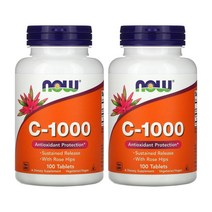1+1 나우푸드 리포좀 비타민 C 1000mg 지효성 로즈힙 분말 100 타블렛 Rosa canina, 2개