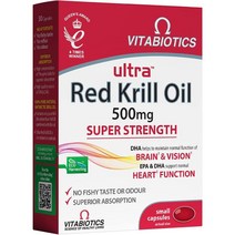 Vitabiotics Ultra Red Krill Oil 500mg 비타바이오틱스 울트라 레드 크릴 오일 30 캡슐, 1개, 1