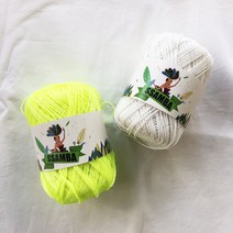 [팩-4볼] 쌈바 80g / 가방 네트백 뜨기 소품실 뜨개질 코바늘 실 네온 젤리, 3 그린