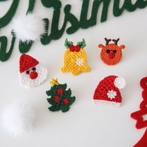 루돌프 산타 미니 와펜 크리스마스 장식 브로치 패치