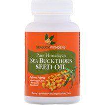 SeaBuckWonders 산자나무 씨드 오일 500 mg 소프트젤 60정, One Color, One Size