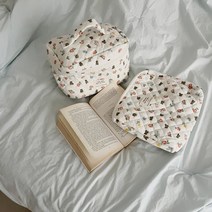 패브릭월드 면누빔 파우치 박스 사각 화장품 생리대 기저귀 여행용