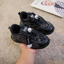 FULIBS 어린이 아빠 신발 온라인 연예인 여자 운동화 2022 봄 새로운 중간 큰 어린이 스팽글 소녀 캐주얼 신발 패션 1L