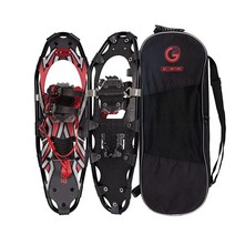 G2 53.3cm21인치 경량 스노우슈즈 여성 남성 청소년용 토트백 포함 세트 특수 EVA 패딩 래칫 바인딩 힐 리프트 오렌지, 21 Inches, Red