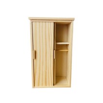 QDY 1/12 인형 집 옷장 옷장 인형 집 극장 장식 어린이 인형 가구 액세서리, 12.3cmx7cmx3.8cm, 멍청한, 목재
