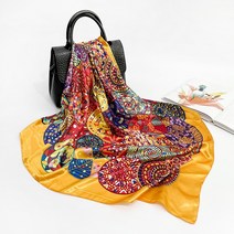 21 리얼 실크 스카프 메이커 도매 프린트 빅 케이프 90*90CM 반손 예절 맞춤 로고목도리