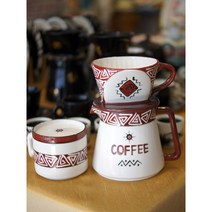 트리플패턴 드리퍼 세트(커피드리퍼+주전자+뚜껑머그) [핸드페인팅 도자기], 그린, 주전자만