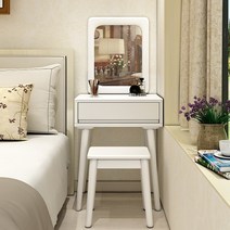 북유럽 솔리드 우드 드레싱 테이블 온라인 연예인 작은 침실 침대 옆 모던한 미니멀리스트 미니, 03 White