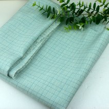 [동대문원단]꼬마체크 SS 스판 링클프리 의류 홈데코 가능, 민트