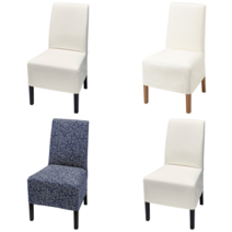 이케아 커버의자 BERGMUND 베리문드 의자+중간길이커버 블랙/인세로스 화이트