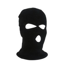 니트 소재 눈코입 복면 모자 블랙 스키넥워머 방한모