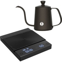 타임모어 베이직+ 전자 커피 저울, 블랙 저울 1개 + 주전자 1개