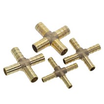 황동 스플라이서 파이프 피팅 T X Y U 타입 호스 바브 4mm 6mm 8mm 10mm 구리 커넥터 조인트 커플러 어댑터, 01 4way_01 6mm Barb
