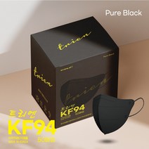KF94 트리엔황사방역마스크/퓨어블랙(50매입), 중형