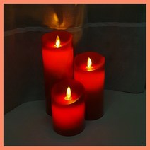 (건전지포함)LED캔들 파라핀 전자양초 티라이트 프로포즈 촛불 성당초 크리스마스 용품 무드등, 20cm, 레드