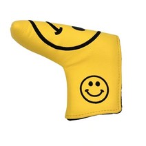 골프 퍼터 커버 자석 PU 가죽 얼굴 패턴 클럽 블레이드 야외 보호대, Yellow