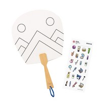 어린이 부채만들기 평부채 입문형 diy, 평부채 입문형(해달산)＋스티커증정