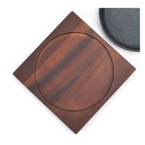 KO 키친쿡 사용전 시즈닝 필수! ~ 나비 스파게티 돌산 주물 팬 목판 받침 무쇠팬 볶음팬 콘버터 철판 옥수수 061 - 01, 02. 나비스파게티 목판 / 대