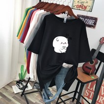 순면티셔츠 뚱뚱한 여성 0여름옷 빅 오버핏 야드 200 근 하프기장 상의 하의 실종 552799931