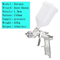 일본 원래 Anest Iwata 페인트 스프레이 건 1.3mm Katana 자동차 수리 페인팅 건 플라스틱 컵 중력, 01 1.3mm Gravity, 01 1.3mm