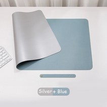 대형 사무실 책상 보호 매트 PU 가죽 방수 마우스 패드 데스크탑 키보드 데스크 게임용 PC 액세서리, 92.SilverBlue car line - 25x21