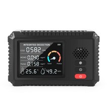 공기질 측정기 복합가스측정기 다기능 5 in 1 공기 품질 감지기 lcd 화면 co2 센서 co co2 tvoc 미터 온도 습도 모니터 공기 분석기, 없음
