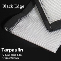 포장마차 천막 비닐 타포린 방수포 투명 PE 타포린 방수 천 0.33MM 정원 식물 창고 따뜻한 그리드 발코, 02 0.33mm Black Edge_37 5x6m
