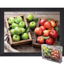 퍼즐피플 1000피스 미니조각 직소퍼즐, 녹색사과와 빨간사과(미니) 1000P 액자포함(블랙), 1000p, 퍼즐유액 포함