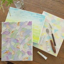 솜씨키트 백드롭 페인팅 아크릴화 재료 젤스톤 추상화 그리기 그림그리기 세트 DIY 동영상, 페리윙클 블루