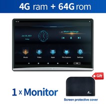 카비디오 ainavi 13.3 inch headrest tv 4k car monitor android 10.0 multifunction tablet touch screen in, 1 모니터 4g 64g
