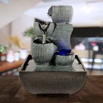 실내 분수대 미니 폭포 인테리어 물 전망 흐르는 물 휴식 데스크탑 홈 오피스 침실 탁상, 스타일 1, 우리 플러그