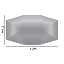 차량어닝타프 차량어닝 차량어닝탠트 차량어닝레일 방수 단열 간이 차고 타포린 캐노피 커버, 은색 4.2x2.2m