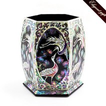 장태복 작품 H.jin 나전칠기 자개 펜꽂이 (연필꽂이) VIP 해외 손님 외국인 바이어 기업 회사 거래처 단체 선물 기념품 답례품, A. 송학