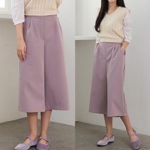 [쉬즈미] 여성 핀턱 7부 슬랙스 통팬츠 뒷밴딩 바지 (PTS-485) (9651841)