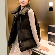 HB 여성 오버핏 하이넥 패딩 조끼 URK101