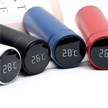 스마트 보온 보냉 스테인레스 온도계 분유텀블러, 블랙