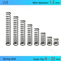 압축 스프링 압력 와이어 1.2mm 외경 1.2mm 6 7 8 9 10 11 12 13 14 15 16-22mm 길이 10-100mm 5 개, 22mm, 35mm