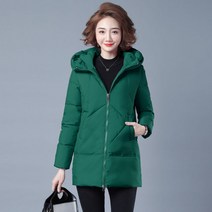 여성용 미디 웰론 패딩 가을겨울 데일리 후드 패딩 코트 빅사이즈