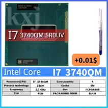 코어 i7 3520M i7 3540M i7 3610QM i7 3612QM i7 3630QM i7 3632QM i7 3720QM 3740QM 3820QM 3840QM 3920XM, 08 I7 3740QM SR0UV