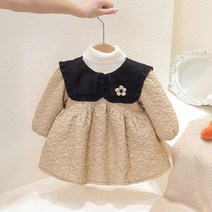 누비 누빔 원피스 여아 겨울 드레스 코튼 패딩 벨벳 따뜻한 생일 공주 Vestidos 의상