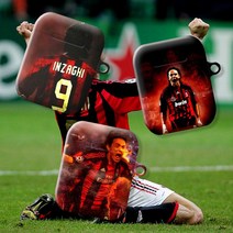 와우박스 AC밀란 레전드 필리포 인자기(Filippo Inzaghi) 커스텀 축구 에어팟 버즈 라이브 하드 케이스, 무광 하드케이스, 버즈(밑판 검정색)