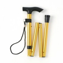 기타 초경량 접이식 길이조절 노인 어르신 지팡이 1p 골드, 단품