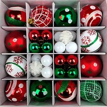THE아린 크리스마스 오너먼트 파티용품 트리 장식 만들기 44pcs 장식볼 소품, 레드롤리팝